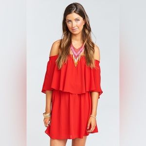 SHOW ME YOUR MUMU - Casita Mini Dress Bonfire Crisp Red Dress Size Small